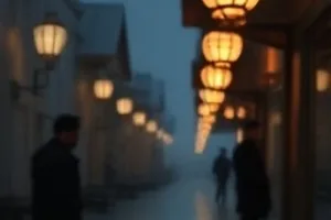 渔火渡封面：夜色水面上的一盏渔火与渡船