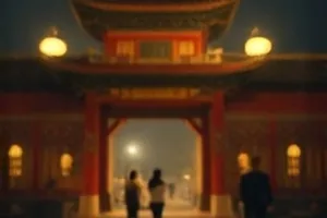 长河落日封面：渡口石阶上众人送别的黑白画面